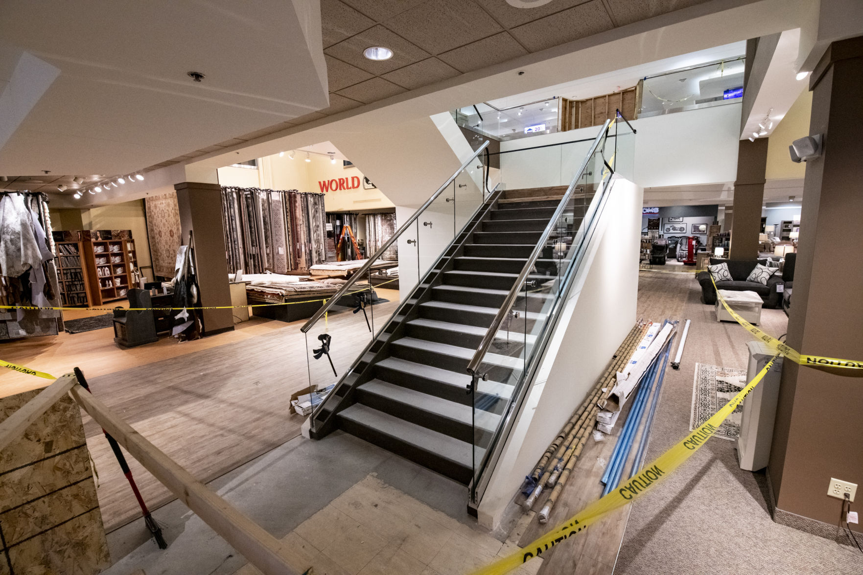 Escalator replaced with stairs